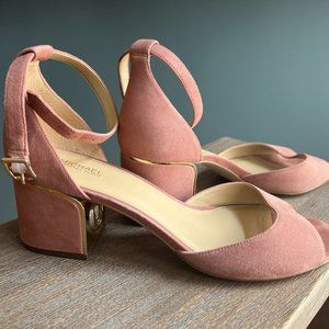 Michael Kors Women's Size 11 Suede Block Heel Sandal in Pink